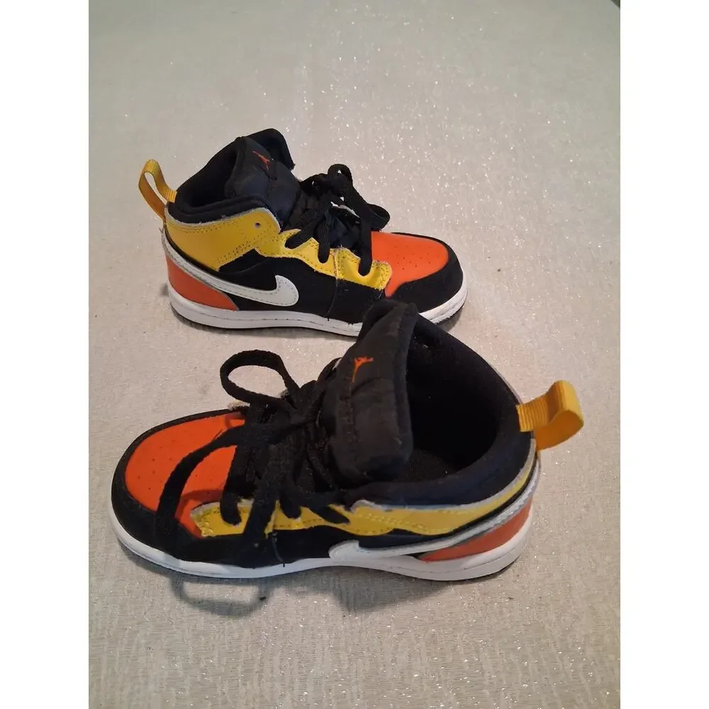 Nike Air Jordan 1 Mid SE TD Amarillo Team Orange Toddler Size 8C BQ6933-087 Kids
